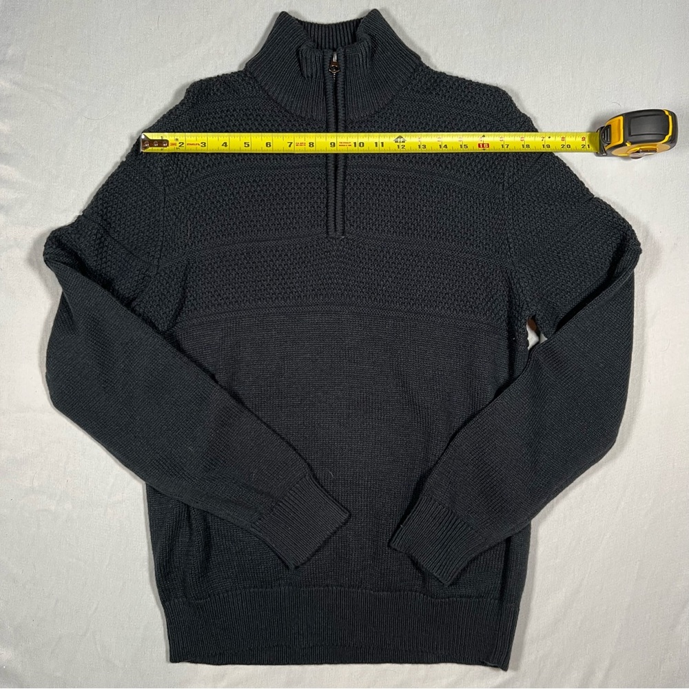 Jack & Jones Premium Fisherman Knit 1/4 Zip Sweater Dark Grey Men’s - Picture 3 of 7